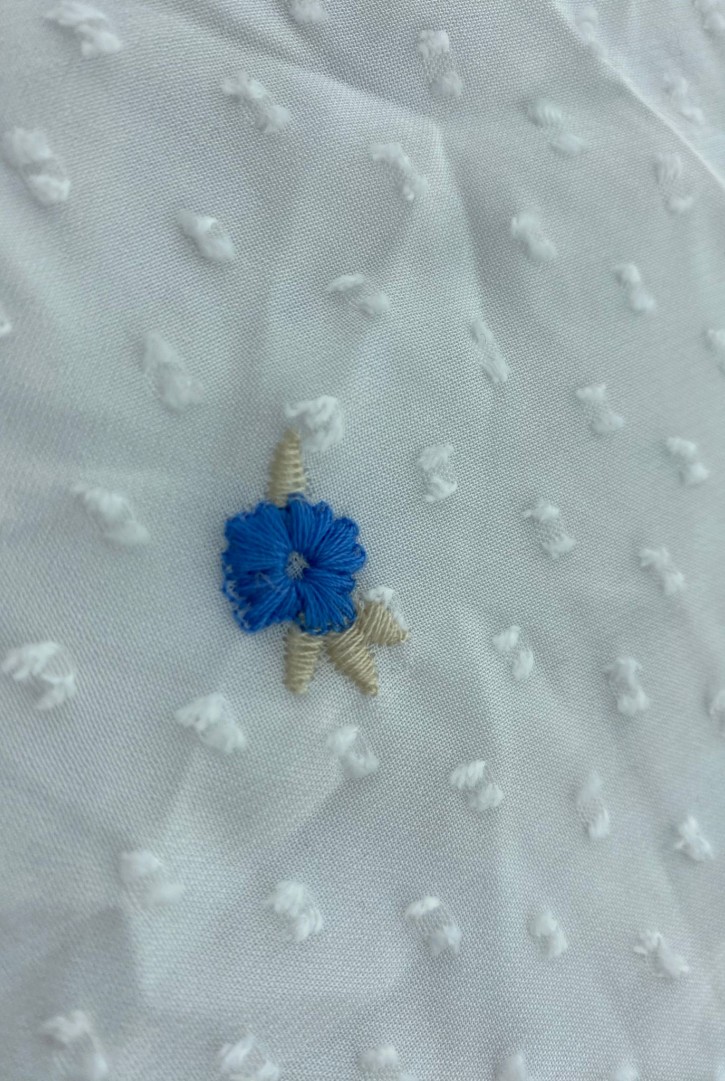 19666 KUMAŞ/YERLİ/LEZ/POLYESTER/KESME ŞİFON/NAKIŞLI/BEYAZ/125 CM