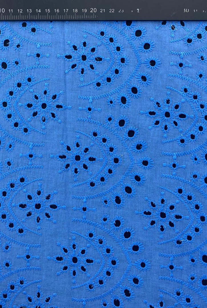 Sky Blue İthal Bohrerli Pamuk Polyester Brode