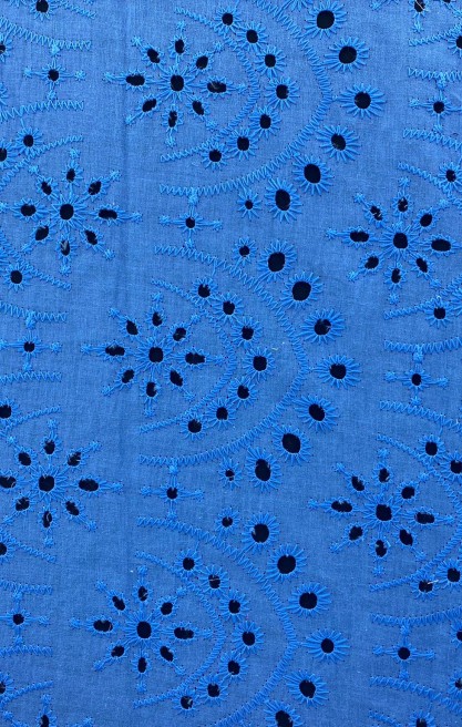 Sky Blue İthal Bohrerli Pamuk Polyester Brode