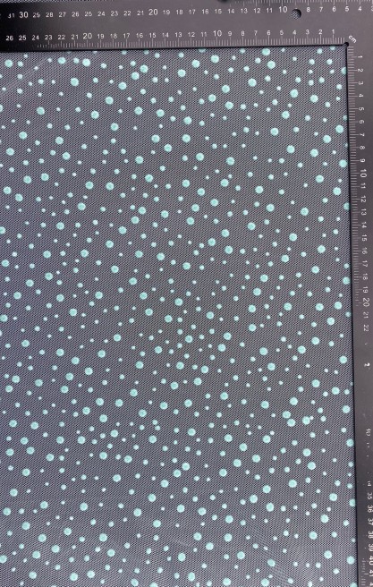 Yeşil Flok Baskılı Polyester Tül