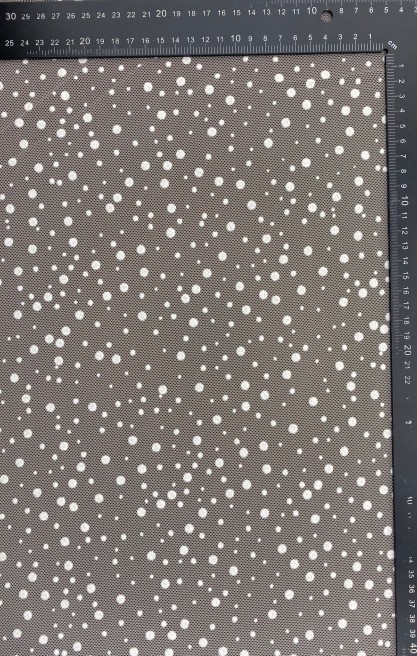 Beyaz Puantiyeli Flok Baskı Tül