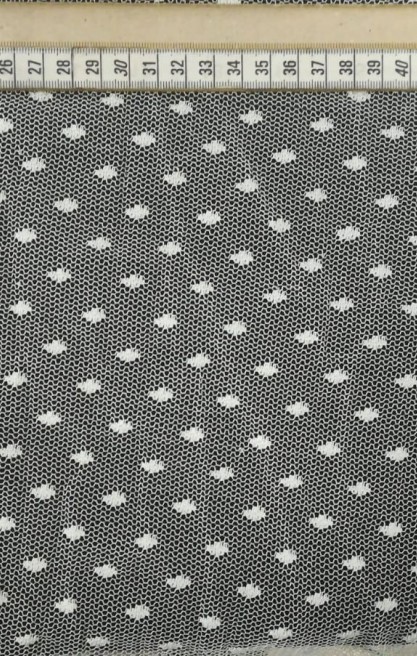 Puantiyeli Ham Tül Kumaş, Polyester, 135 cm