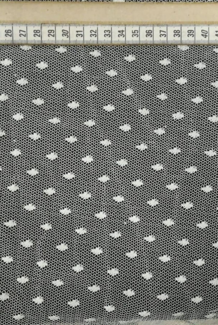 Puantiyeli Ham Tül Kumaş, Polyester, 135 cm