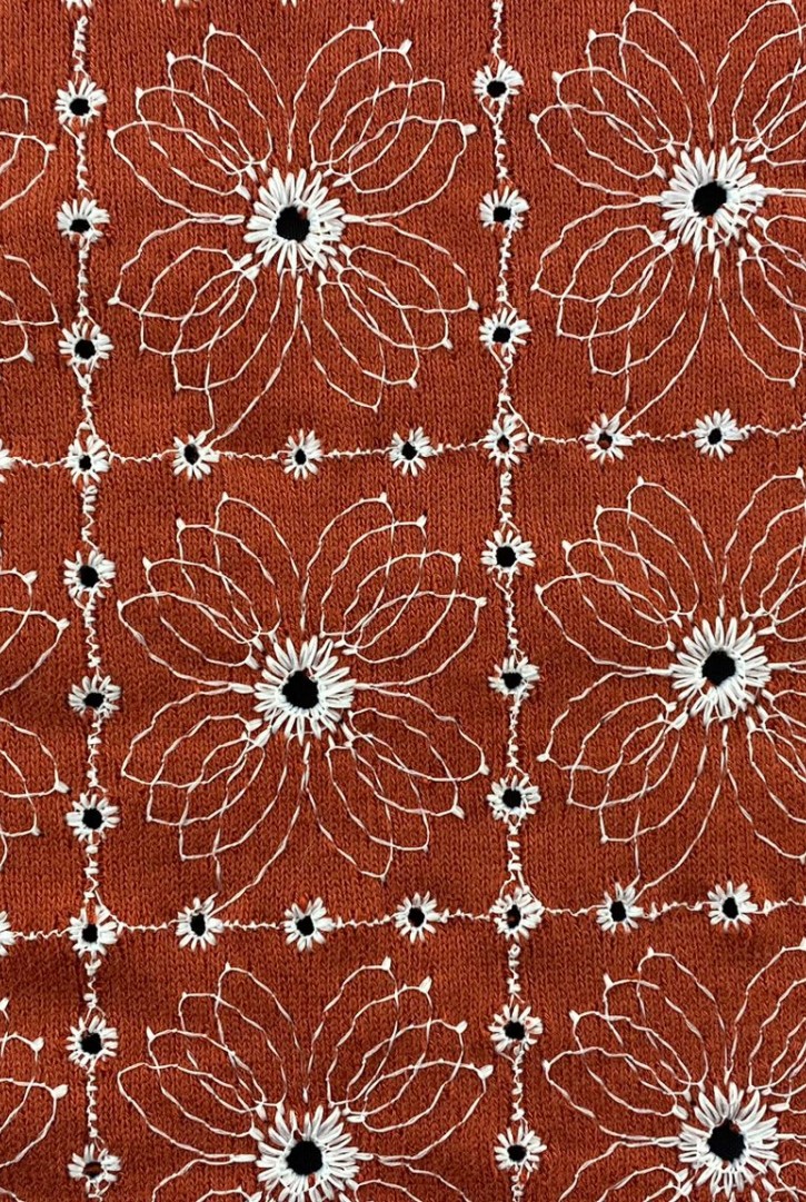 22757 BRODE/YERLİ/LEZ/ÜÇ İPLİK/PAMUK POLYESTER/KİREMİT/135 CM