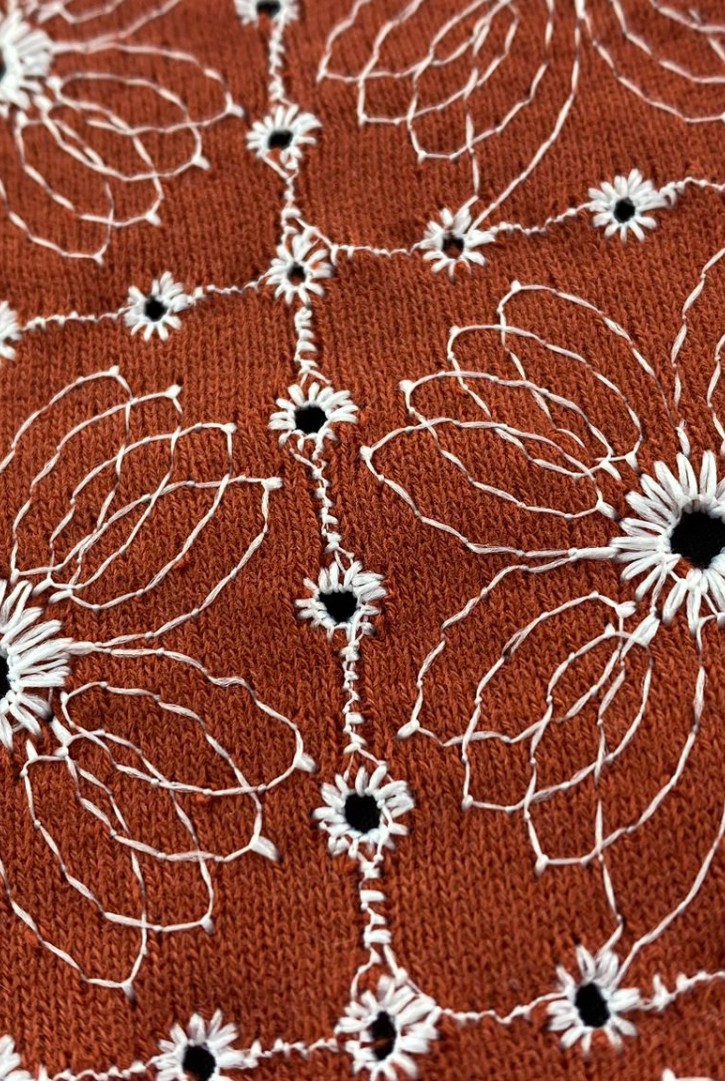 22757 BRODE/YERLİ/LEZ/ÜÇ İPLİK/PAMUK POLYESTER/KİREMİT/135 CM