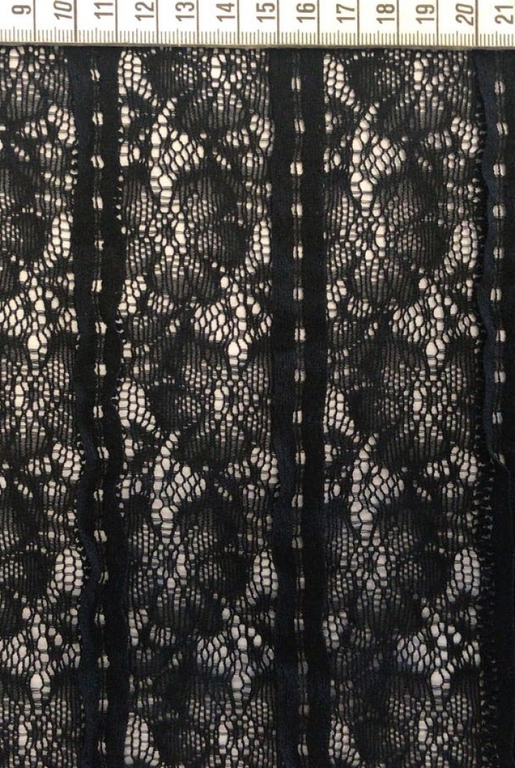 Siyah 150 cm Polyester Dantel, Yerli Yapım