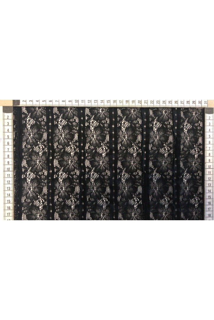 Siyah 150 cm Polyester Dantel, Yerli Yapım