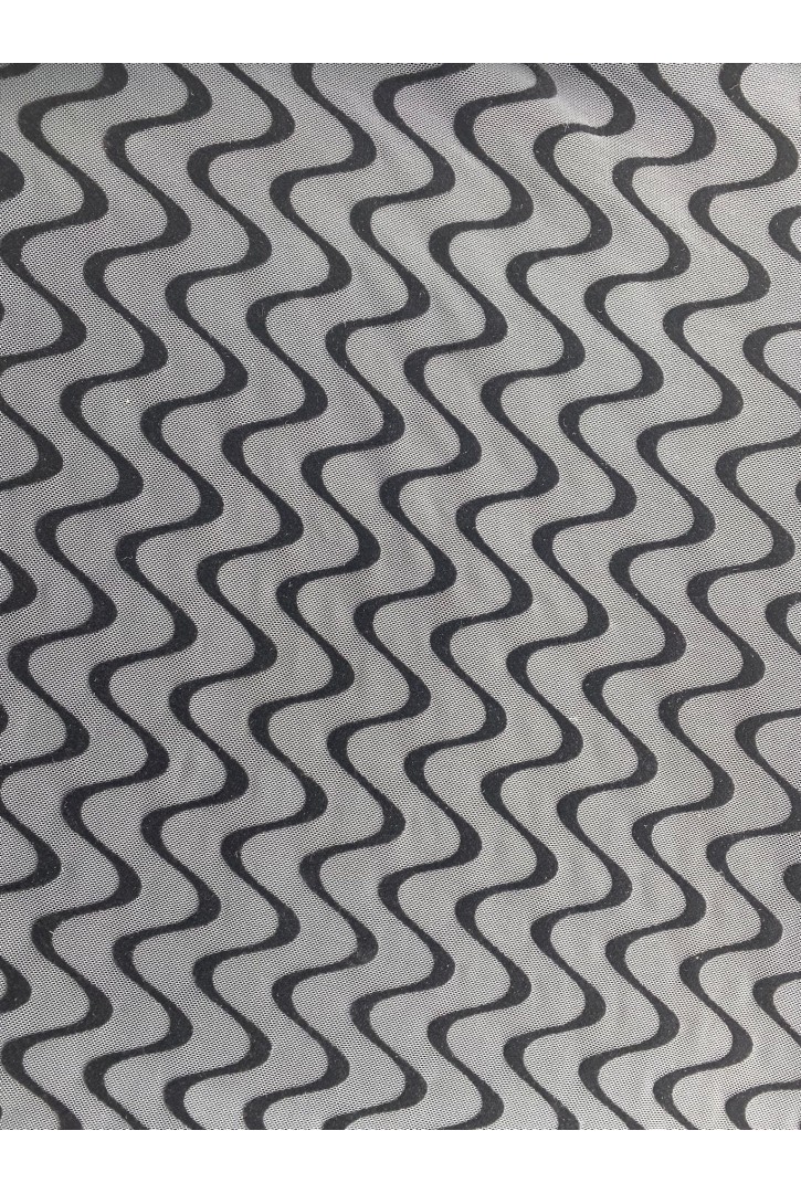 Siyah Renk Flok Likralı Tül Kumaş, Yerli, 170 cm