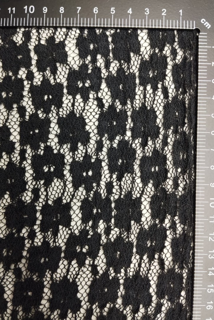 13155 DANTEL/İTHAL/LEZ/POLYESTER/LİKRALI/SİYAH/145 CM