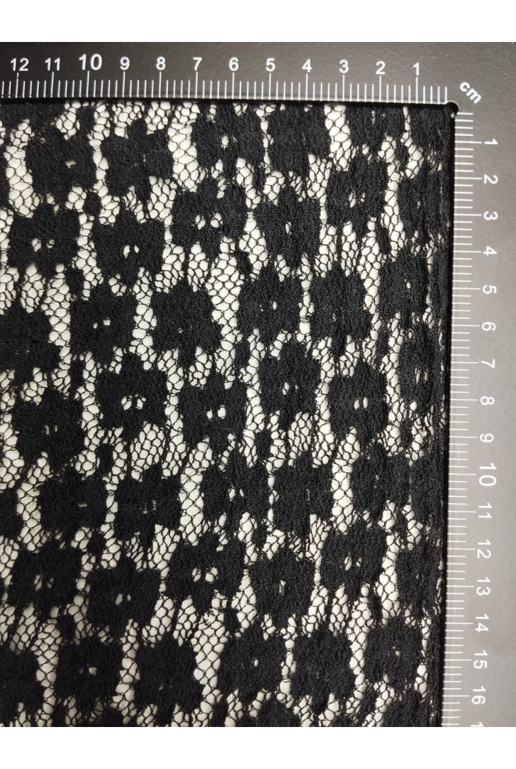 13155 DANTEL/İTHAL/LEZ/POLYESTER/LİKRALI/SİYAH/145 CM