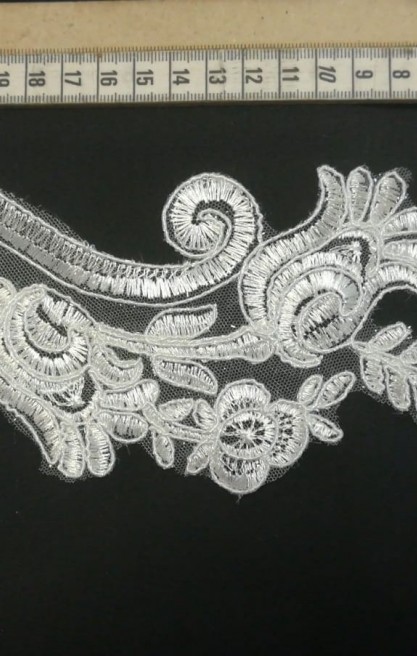 Beyaz Sakallı Tek Taraflı Brode Aplik - Yerli Polyester (4266)