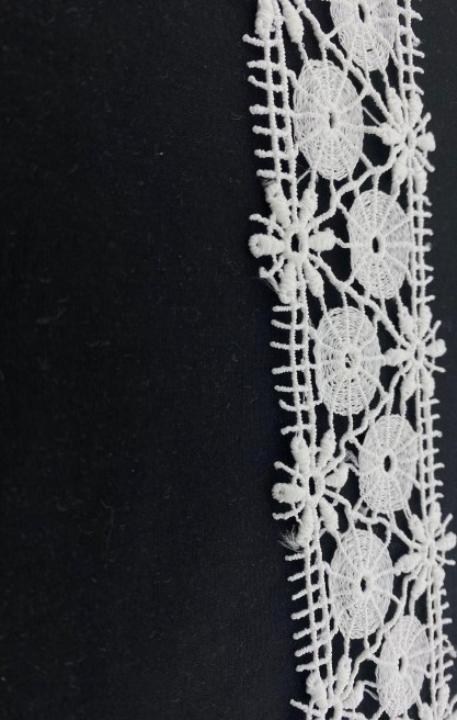 Beyaz Mat Polyester Güpür Bant, Yerli Brode