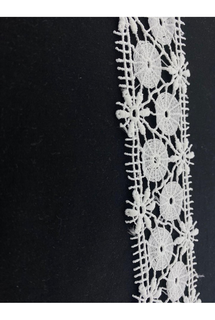 Beyaz Mat Polyester Güpür Bant, Yerli Brode