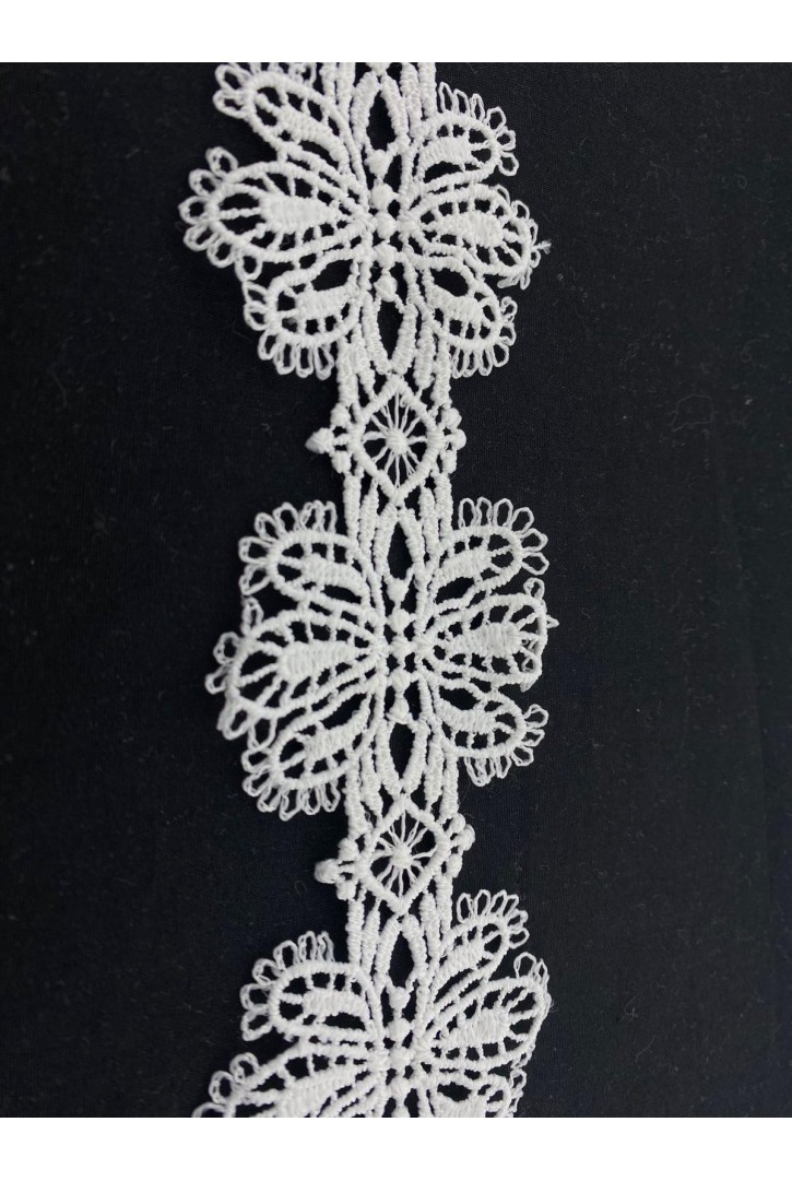 Beyaz Mat Polyester Güpür Brode Bant