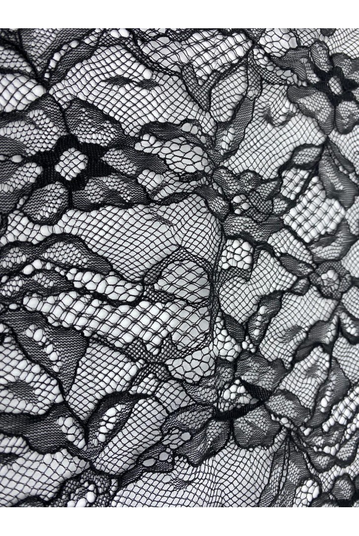 Siyah Sakallı Kesilmiş Naylon Dantel Bant - 9946 Model, 48 cm