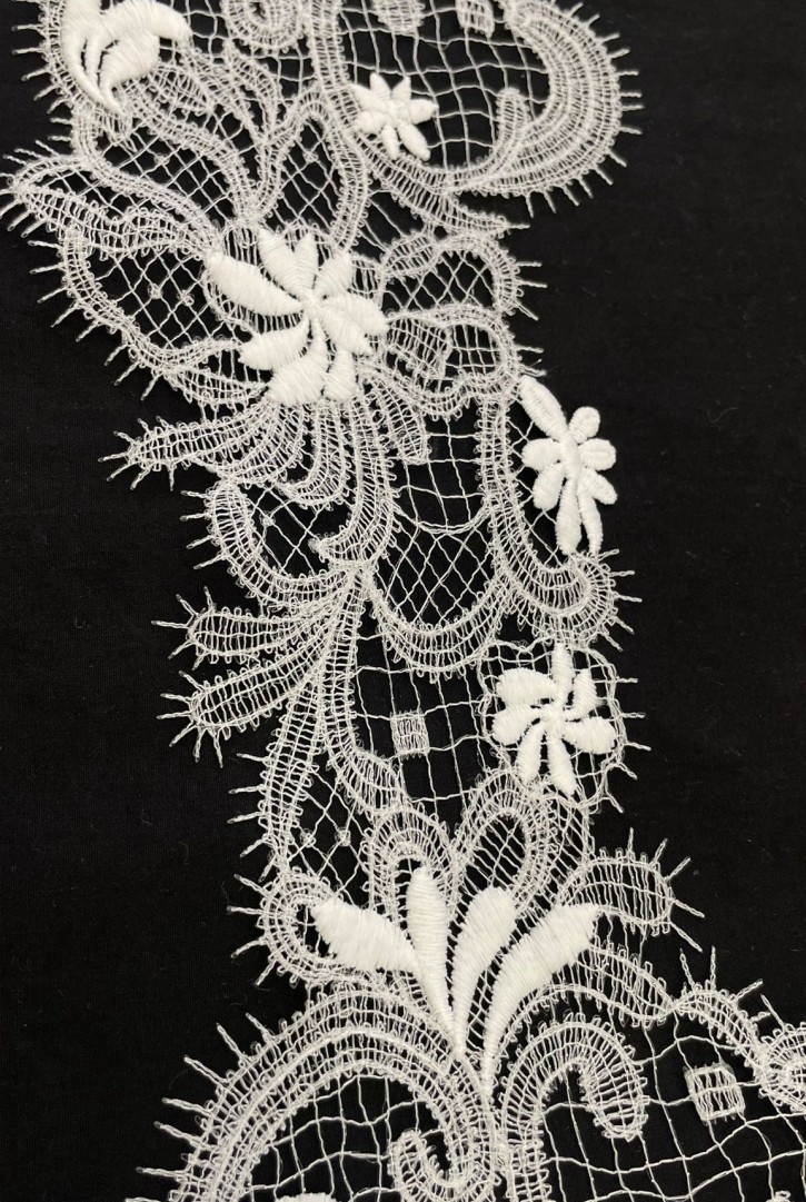 22852 DANTEL/İTHAL/BANT/POLYESTER/APLİKE/BEYAZ/14 CM