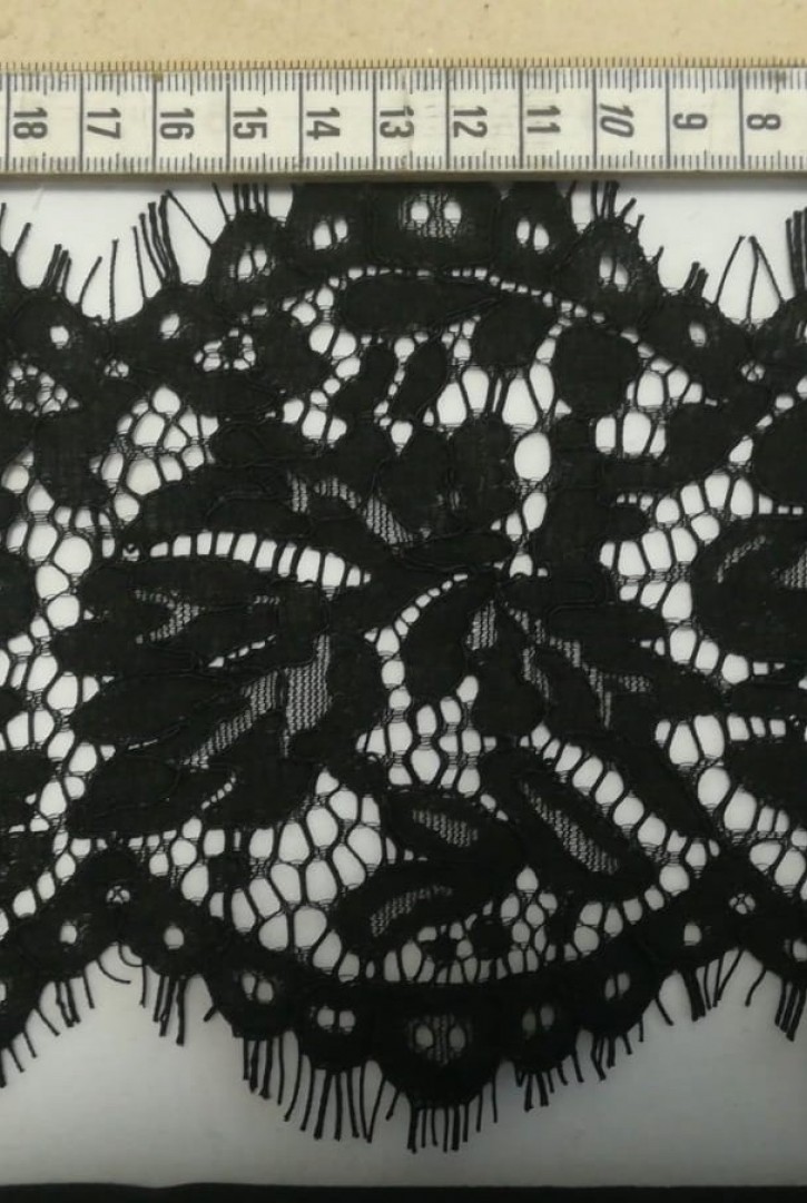 Siyah Sakallı Naylon Kordlu Bant Dantel