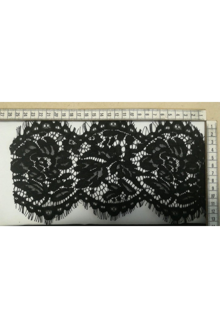 Siyah Sakallı Naylon Kordlu Bant Dantel