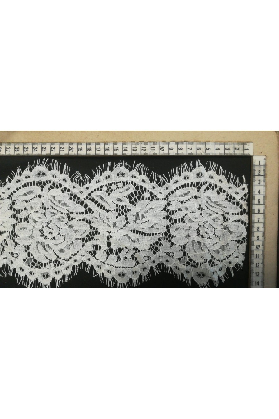 Off White Sakallı Kordlu Dantel Bant - İthal Naylon (7100)