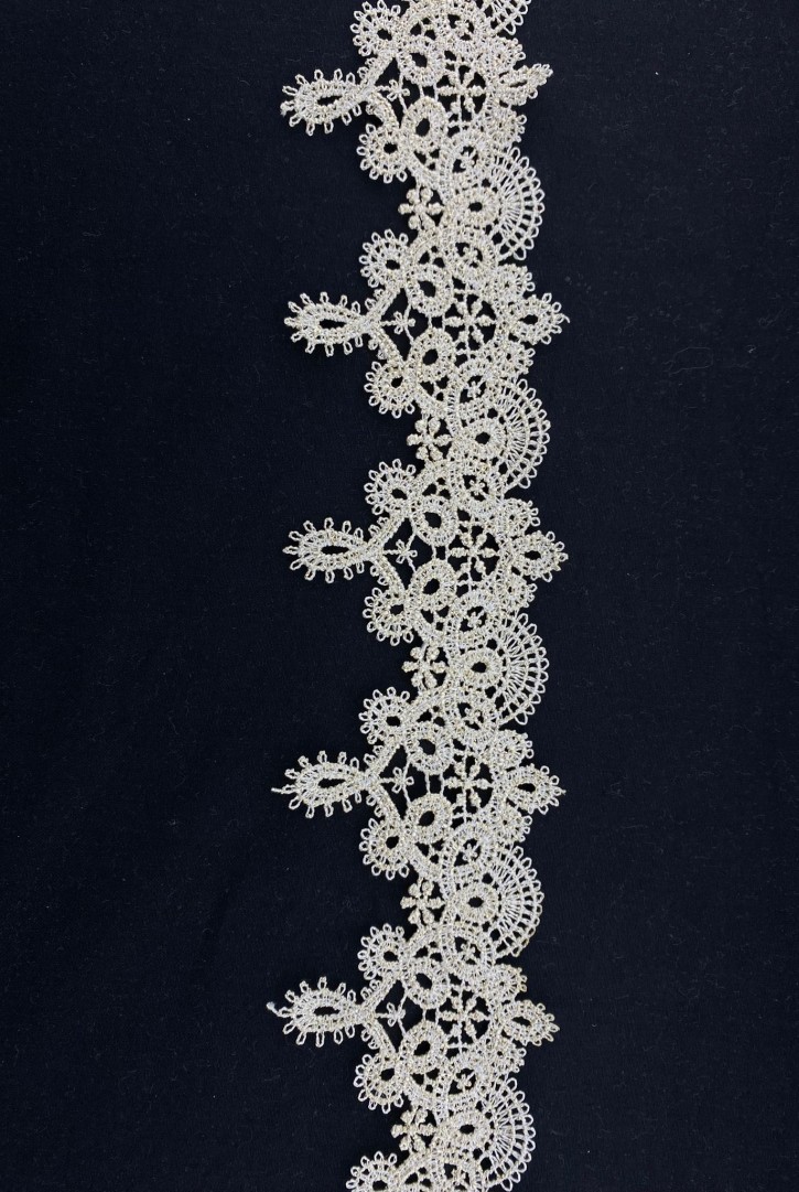 Simli Gold Lurex İşlemeli Güpür Brode Bant