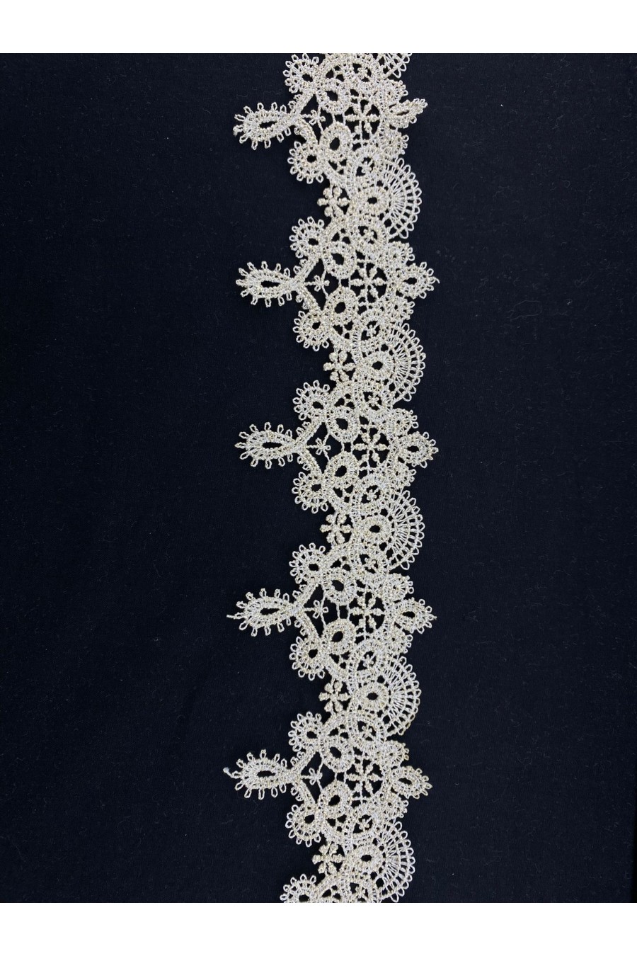 Simli Gold Lurex İşlemeli Güpür Brode Bant