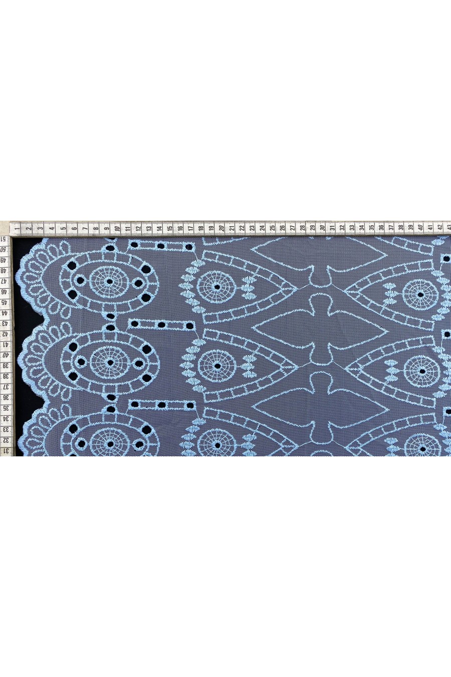 Mavi Bohrer Kesilmiş Tül