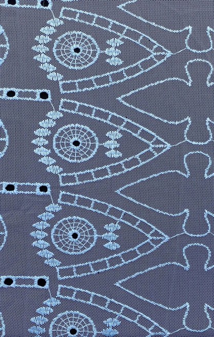 Mavi Bohrer Kesilmiş Tül