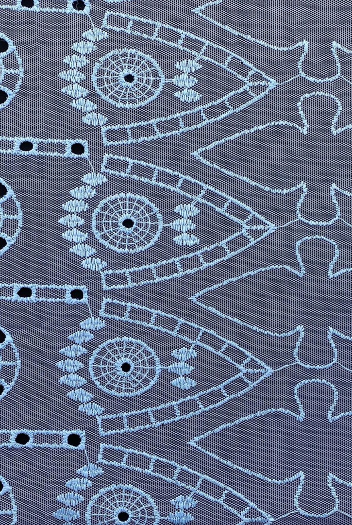 Mavi Bohrer Kesilmiş Tül