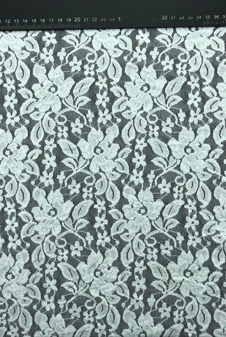 Optik Beyaz Likralı Naylon İthal Dantel