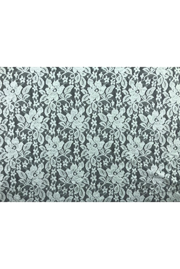 Optik Beyaz Likralı Naylon İthal Dantel