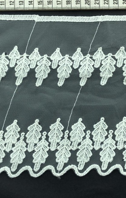 Mat Polyester Tül Üzeri Brode Bant, 17.5 cm