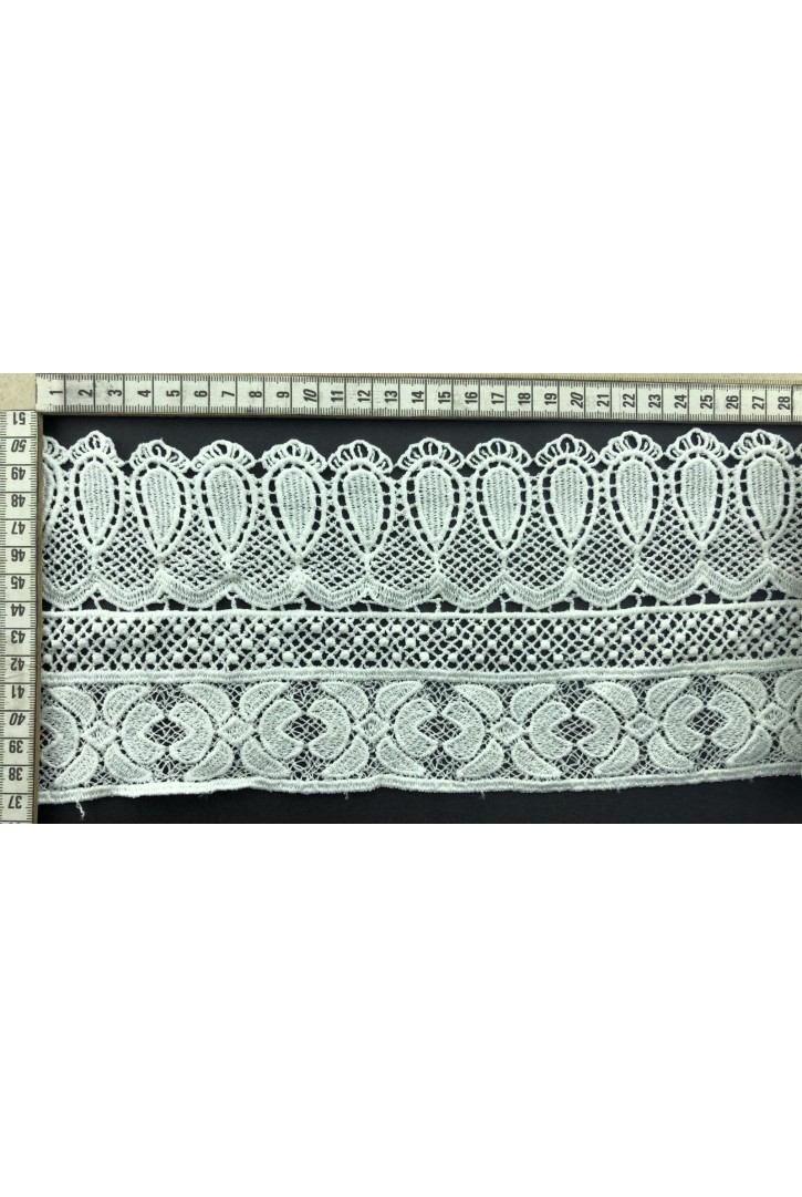 Mat Polyester Brode Bant Kumaş - Yerli Üretim - Ham - 14 CM