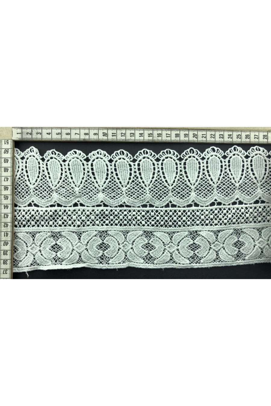 Mat Polyester Brode Bant Kumaş - Yerli Üretim - Ham - 14 CM