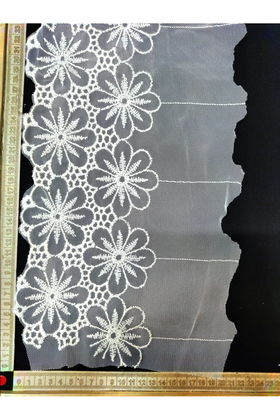 Ham Tül Üzeri Pamuk Brode Bant, Yerli