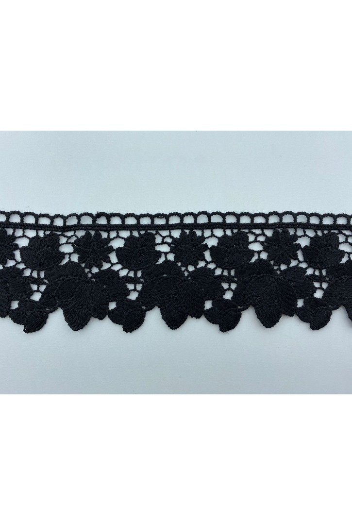 6 cm Siyah İthal Mat Güpür Bant