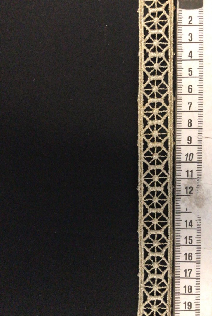 Gold Lurex İşlemeli Güpür Brode Bant, Yerli