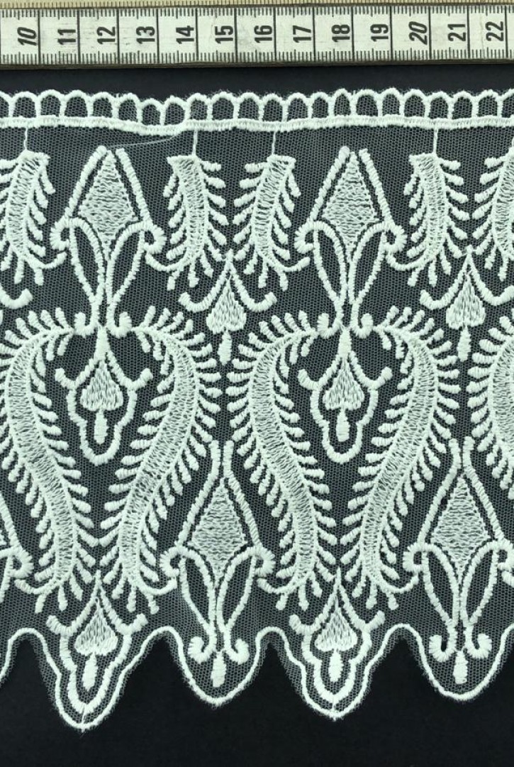 Mat Polyester Tül Üzeri Brode Bant, 16 cm