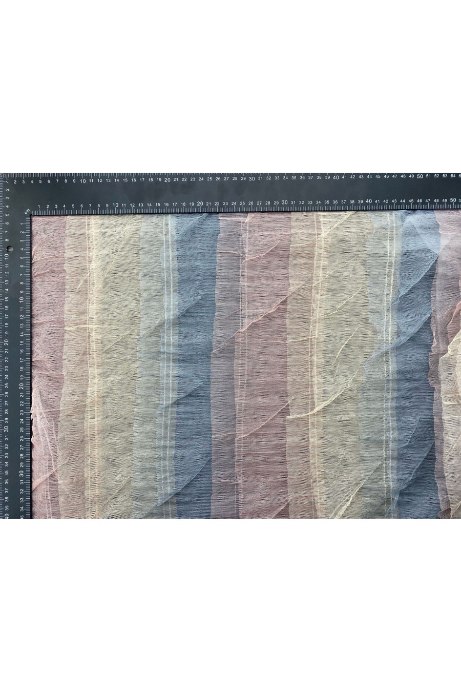 15 Sıralı Fırfırlı Renkli Naylon Tül Kumaş, 150 cm