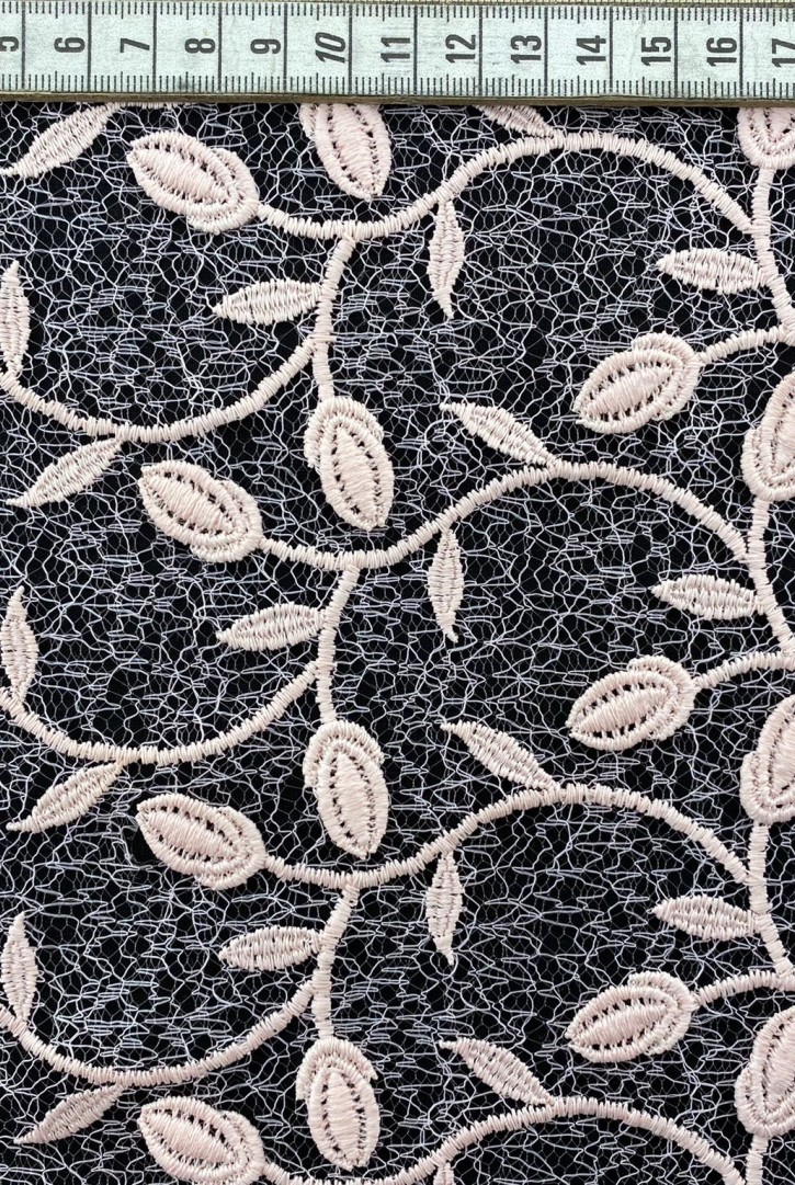 Somon Tül Üzeri Brode Kumaş