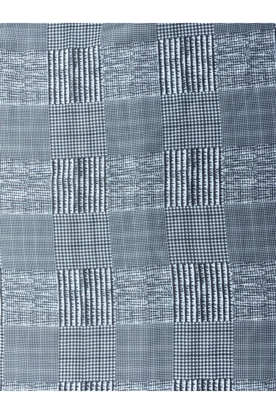 Lacivert Ekose Polyester Şifon Kumaş