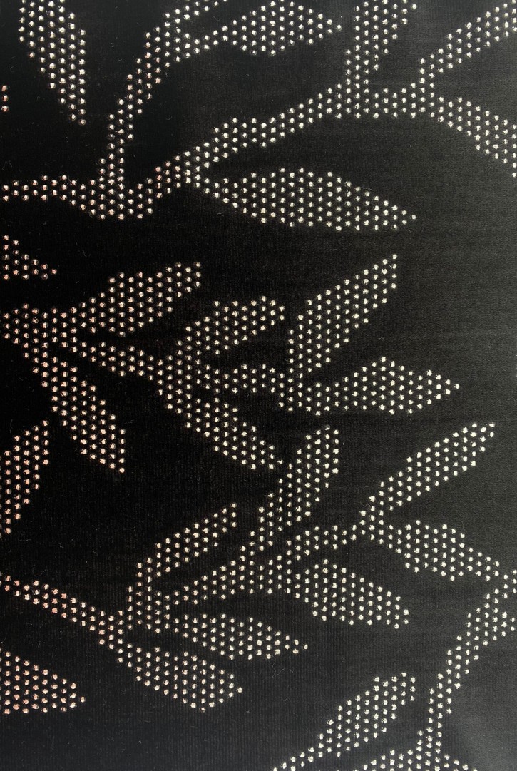 19454 KUMAŞ/YERLİ/LEZ/POLYESTER/KADİFE/METALİK VARAK/SİYAH/150 CM