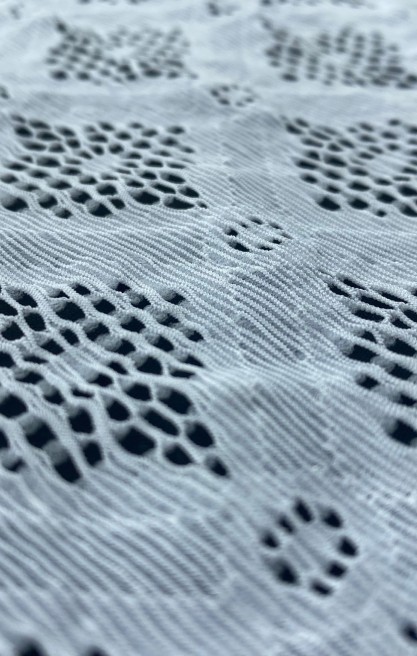 Lila Likralı Naylon Dantel, İthal