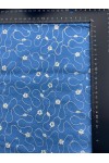 21643 BRODE/YERLİ/VUAL/LEZ/PAMUK POLYESTER/PULLU/MAVİ ZEMİN/HAM İP/153 CM