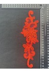 3234 BRODE/APLİK/POLYESTER/KORDLU/TAŞLI/AÇIK KIRMIZI