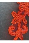 3234 BRODE/APLİK/POLYESTER/KORDLU/TAŞLI/AÇIK KIRMIZI
