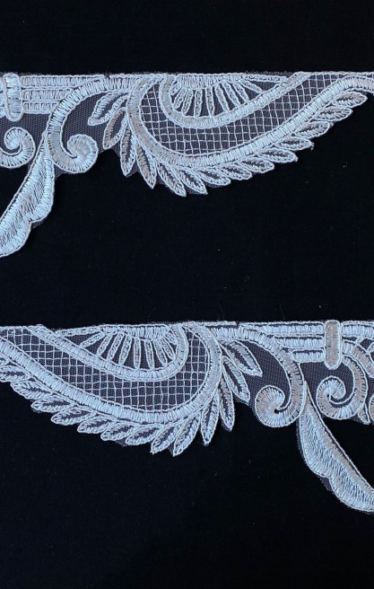 Ham Renk Düz Aplik Polyester Brode