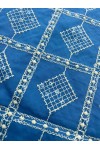 21645 BRODE/YERLİ/VUAL/LEZ/PAMUK POLYESTER/PULLU/MAVİ ZEMİN/HAM İP/153 CM