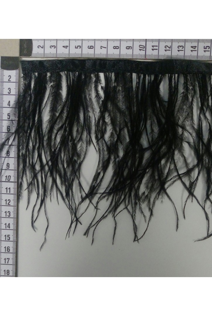 6315 DEVE KUŞU TÜYÜ/BANT/SİYAH/13-15 CM