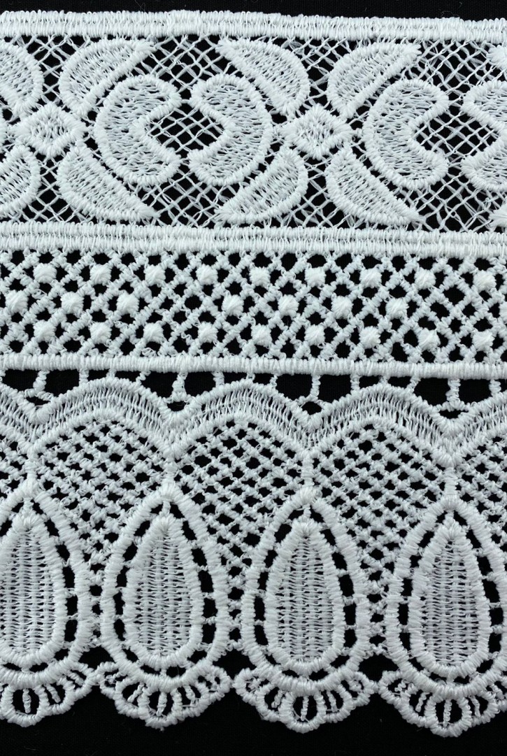 Fikslenmiş Ham Güpür Brode Bant, 14.5 cm