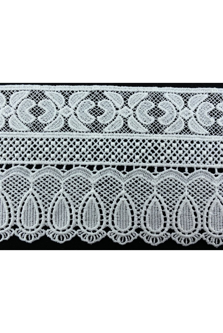 Fikslenmiş Ham Güpür Brode Bant, 14.5 cm